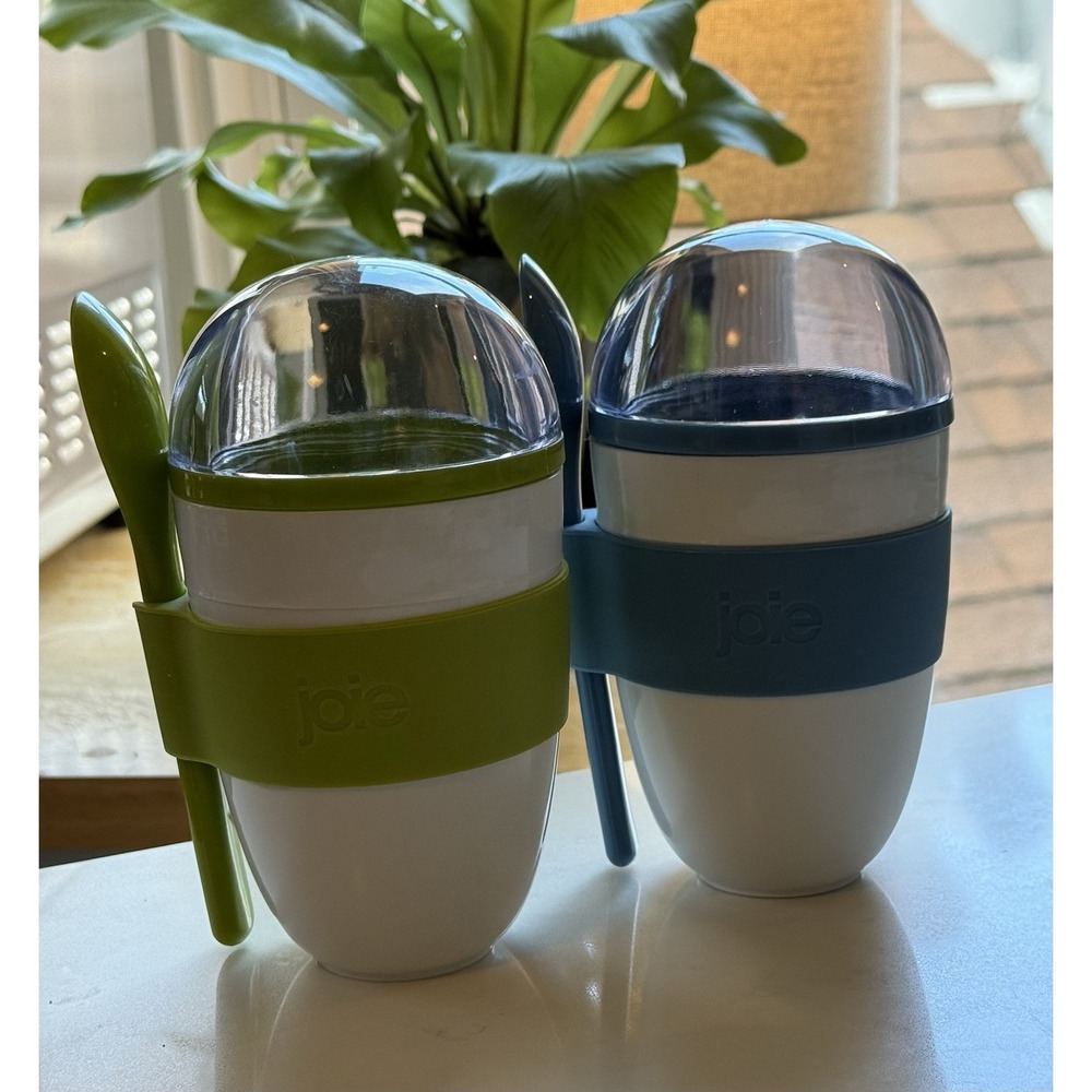 Joie Yogurt On The Go Reusable Snack Cups With Spoons Open New No Packaging